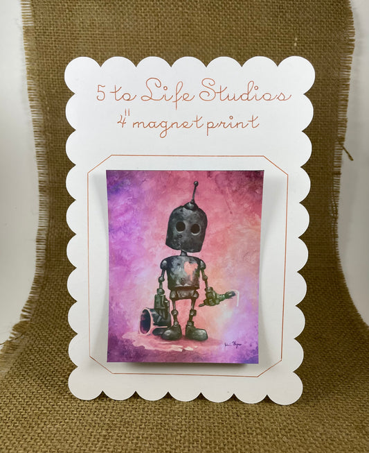 "The Lovebot" 4" Waterproof Magnet Print