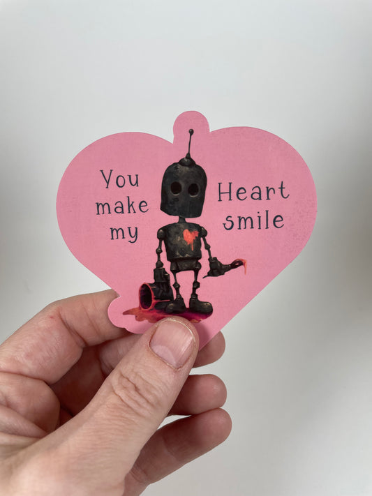 "You make my heart smile" (featuring The Lovebot) Stickers (2pack)