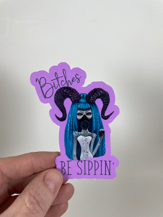 "B's Be Sippin'" (featuring Aries) Stickers (2pack)