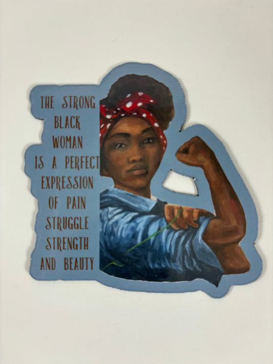 "Strong Black Women" (featuring Strength) Refrigerator Magnet