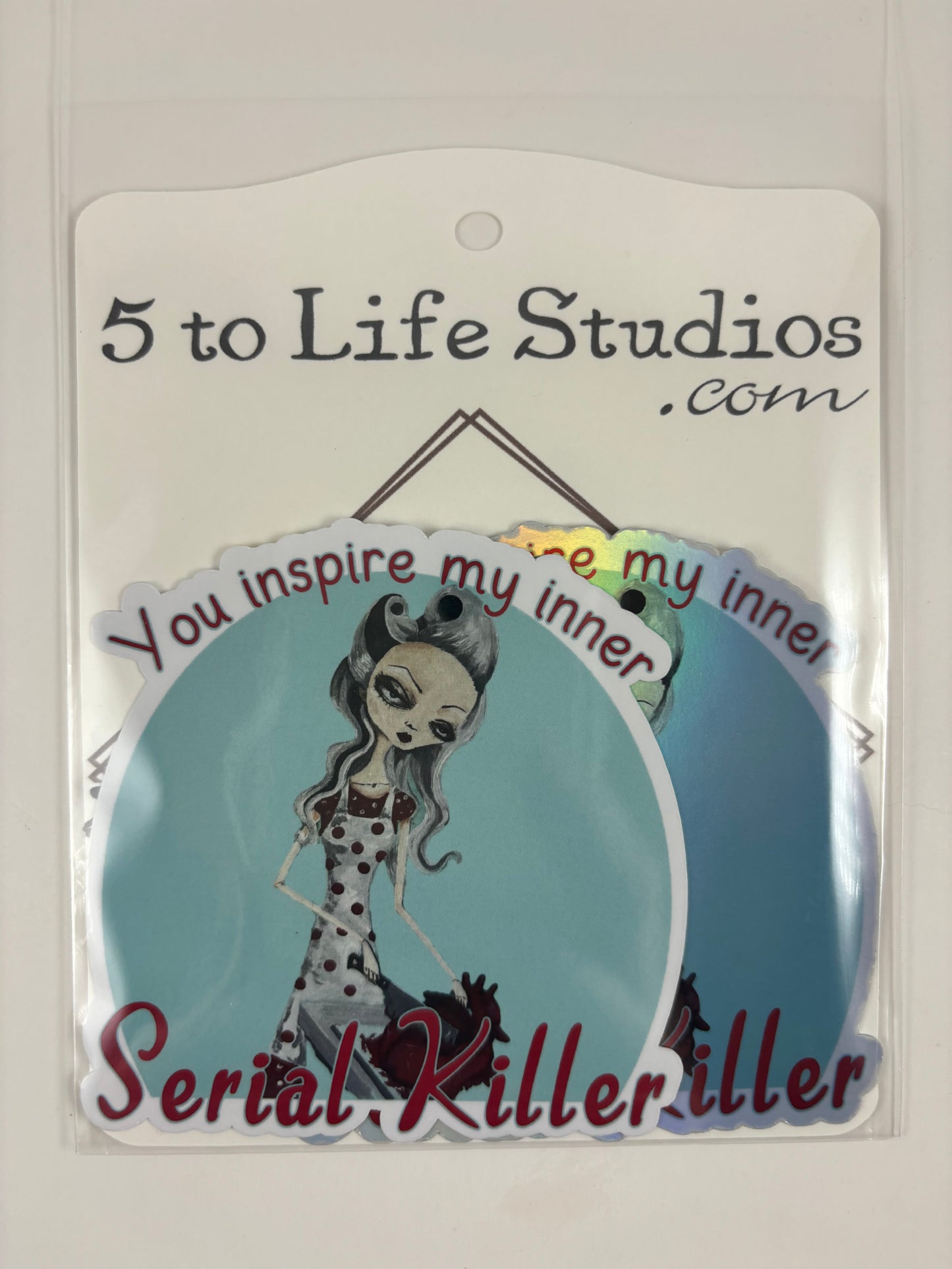 "You inspire my inner serial killer" (featuring Honey, What's for dinner?) Stickers (2pack)