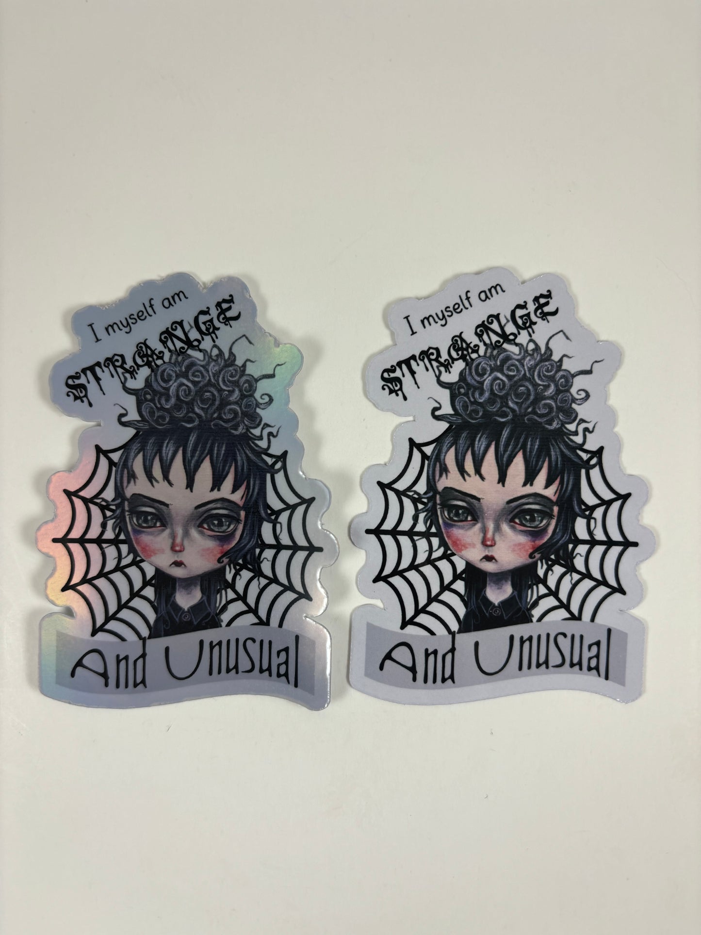 "I myself am Strange and Unusual" (featuring Lydia Deetz) Stickers (2pack)