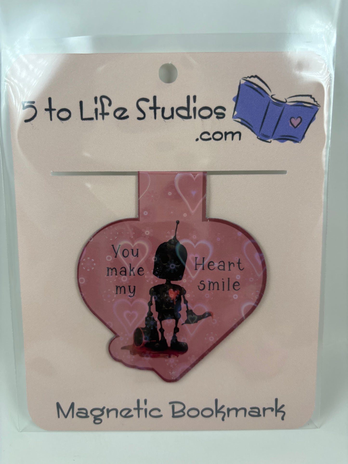 Slimclick Magnetic Bookmark "You make my heart smile"